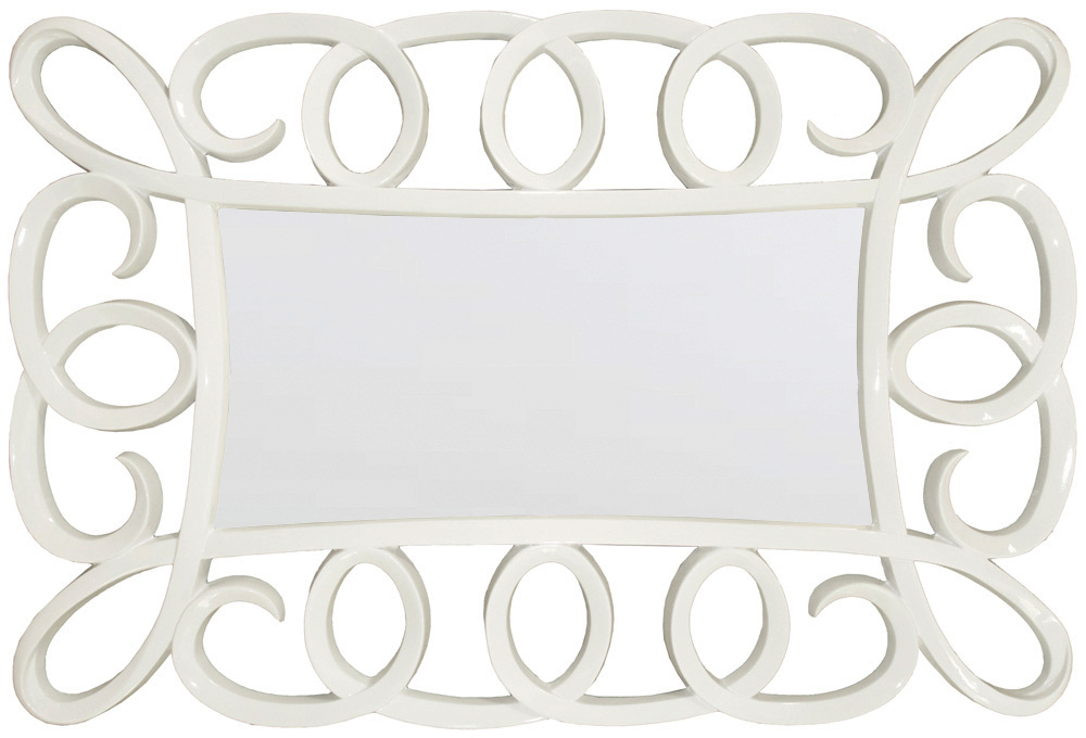 TS048 Wall décor art mirror white tone classic ornate rectangular